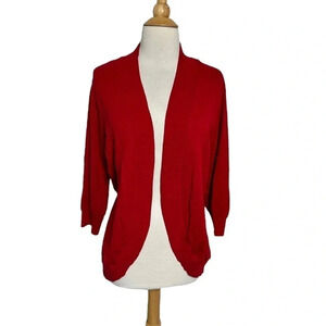 89 & Madison 3X plus-size red open light weight cardigan‎